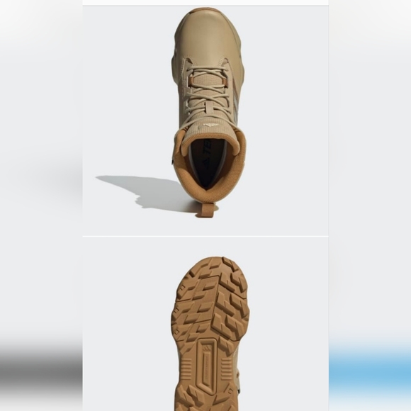 NEW (No Box) adidas Unity Leather Mid Rain.RDY Hiking Boots in Tan, M 10 - Picture 3 of 4